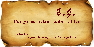 Burgermeister Gabriella névjegykártya